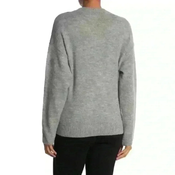 WAYF Gray Mock Neck Front Tie Pullover Sweater - Picture 2 of 8